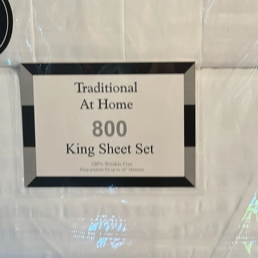 Transitional at Home King 6pc Sheet Set Embossed Stripes White as Snow