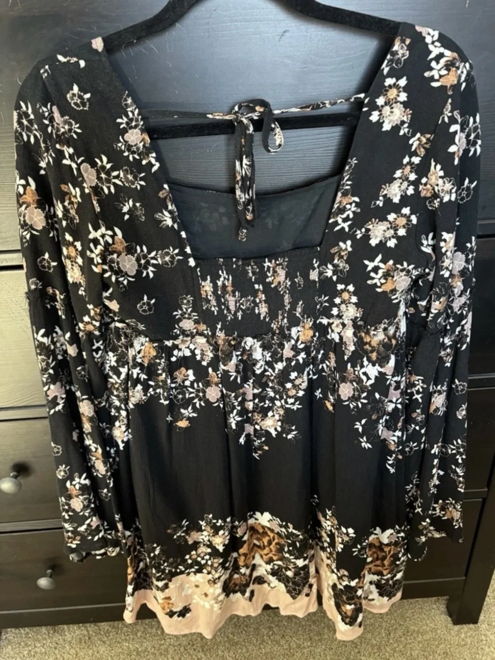 Free People Boho Babydoll Flare Sleeve Dress