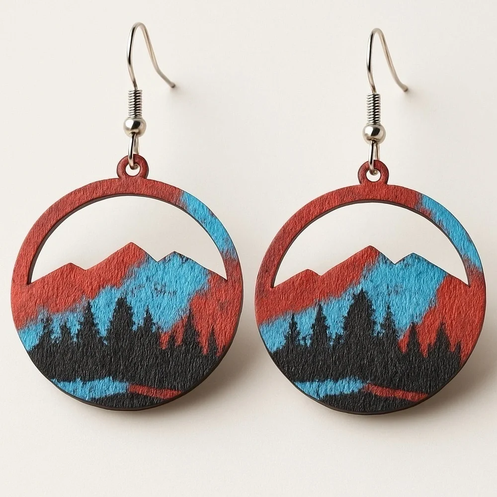 Elevate Your Adventure: Mountain Dangle Earrings for Nature Lovers! 🏜️NWT Cactus