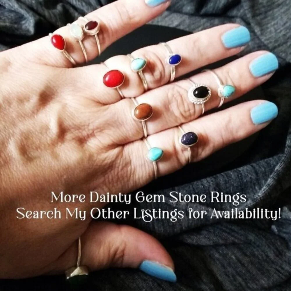 2/$25!!! Dainty Minimalist - Copper Goldstone 8.75 - Semi-Precious Stone Rings