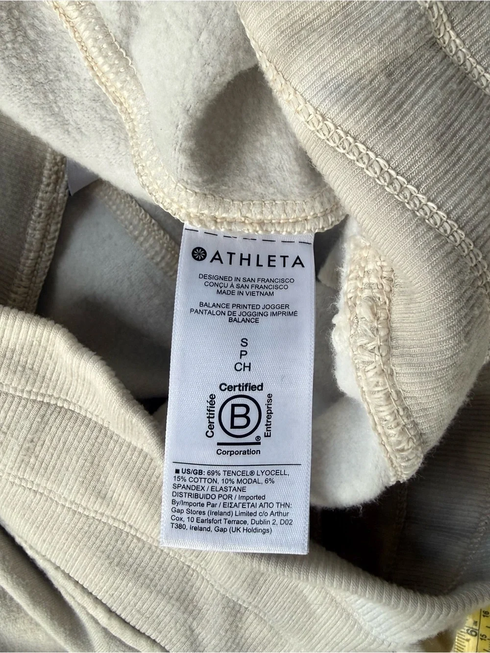 Athleta Balance Printed Jogger in Serene Light Grey Heather Tie-Dye Size Small