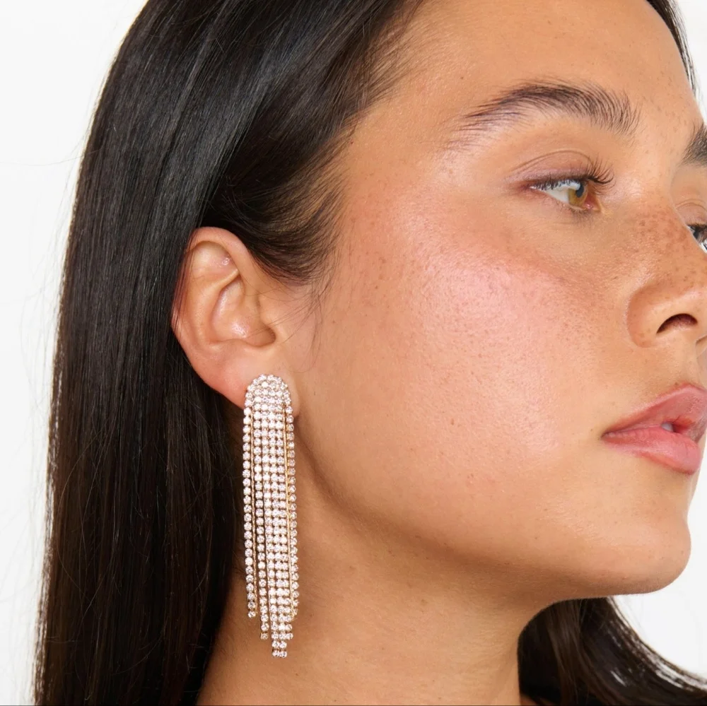 Petit Moments Tassel Rhinestone Earrings