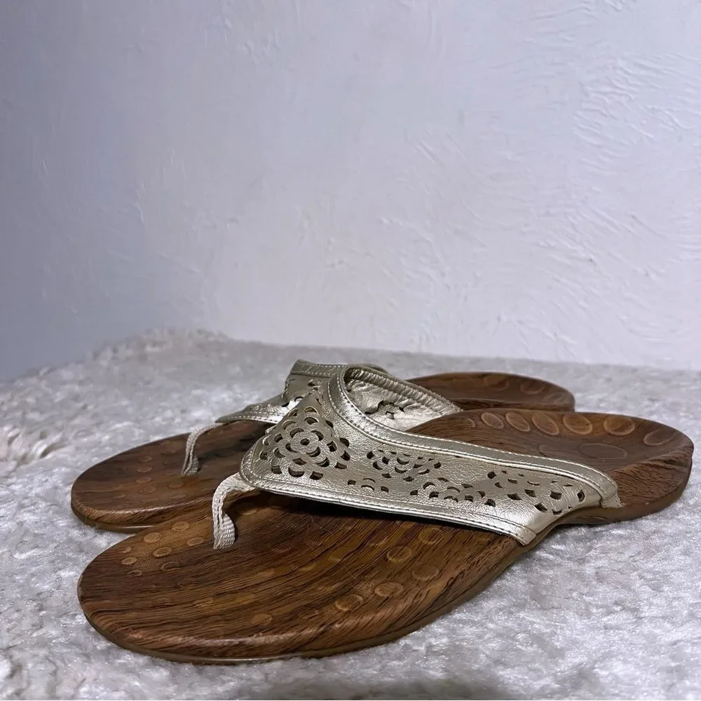 Orthaheel Womens  Slide Sandals  Metallic Gold Size 10 Orthotic