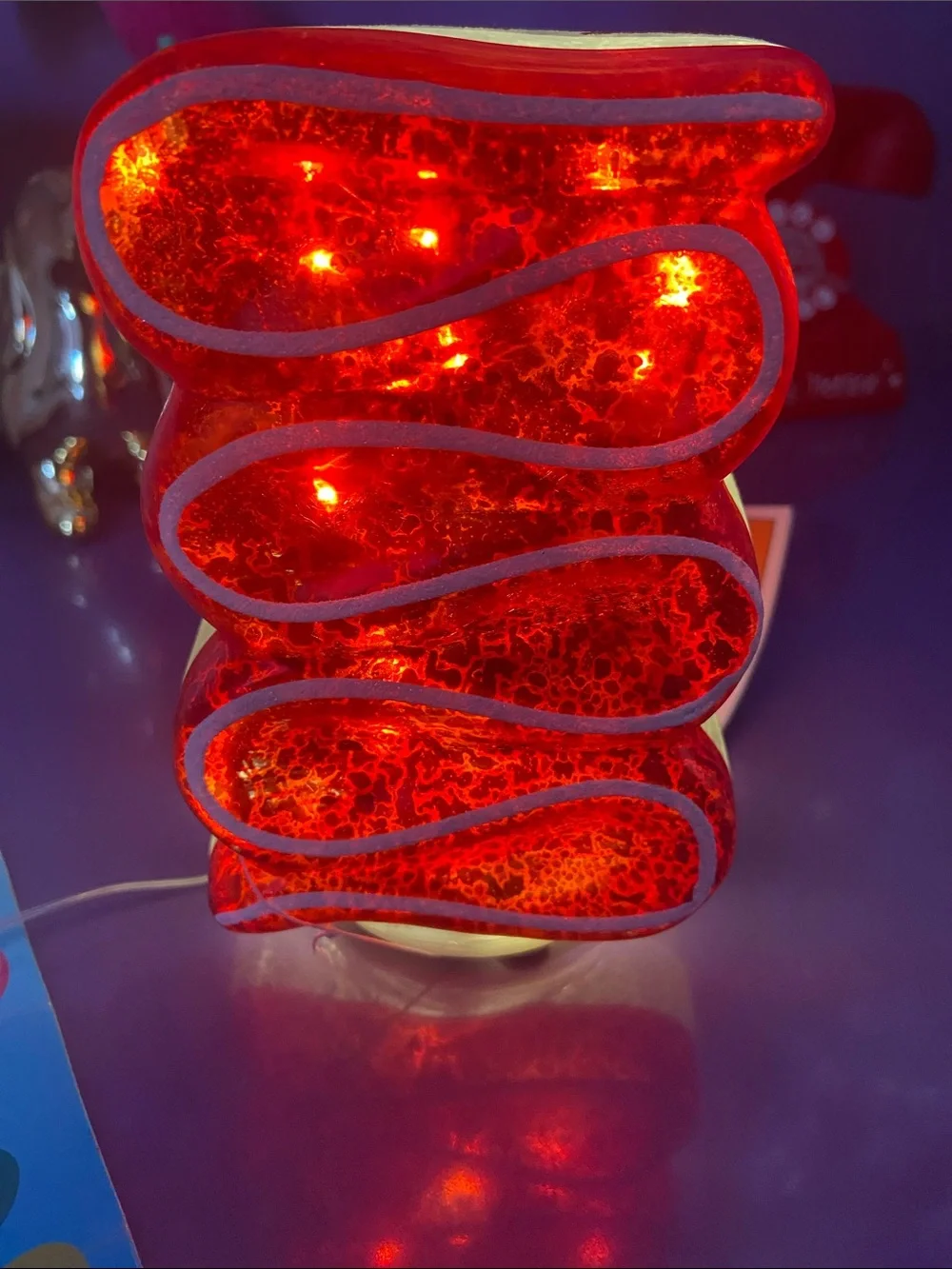 Red Ripple LED Accent Lamp