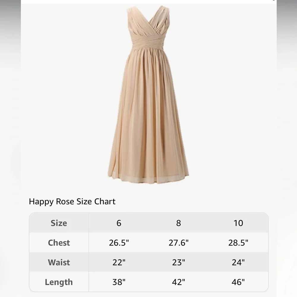 Girls' Formal V-Neck Chiffon Maxi Dress in Beige