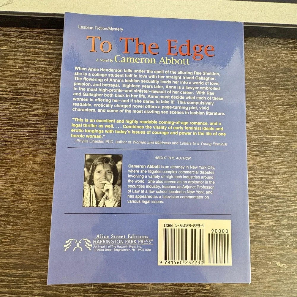 To The Edge Cameron Abbott Lesbian Mystery‎ Romance Harrington Blue Softcover