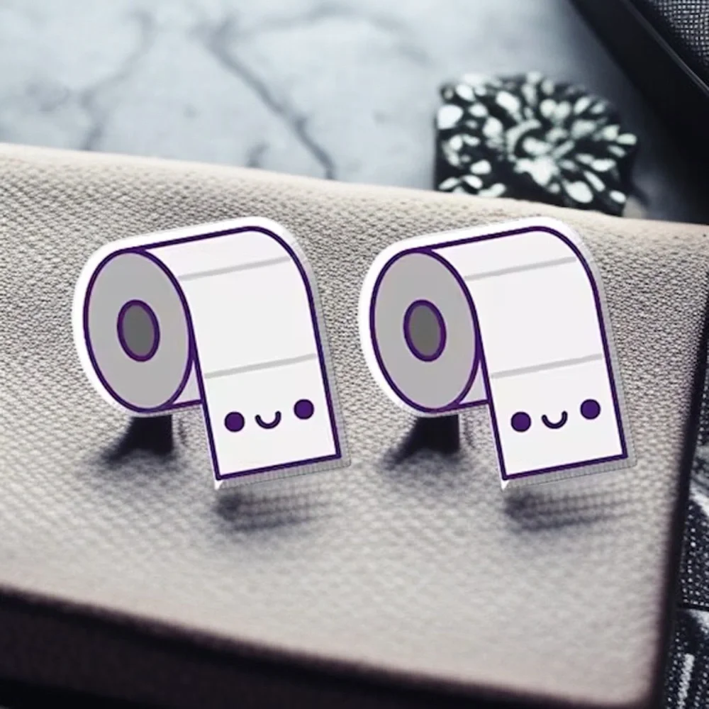Quirky Toilet Paper Stud Earrings - Humor for Your Ears! 🧻 NWT Funny Studs