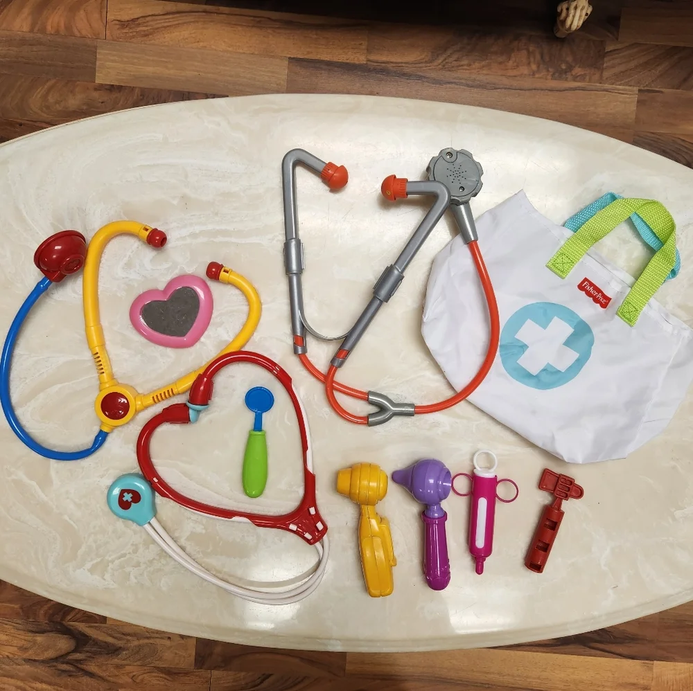 Lot of Kids Pretend Play Doctor Toys Stethoscope otoscope Preschool
