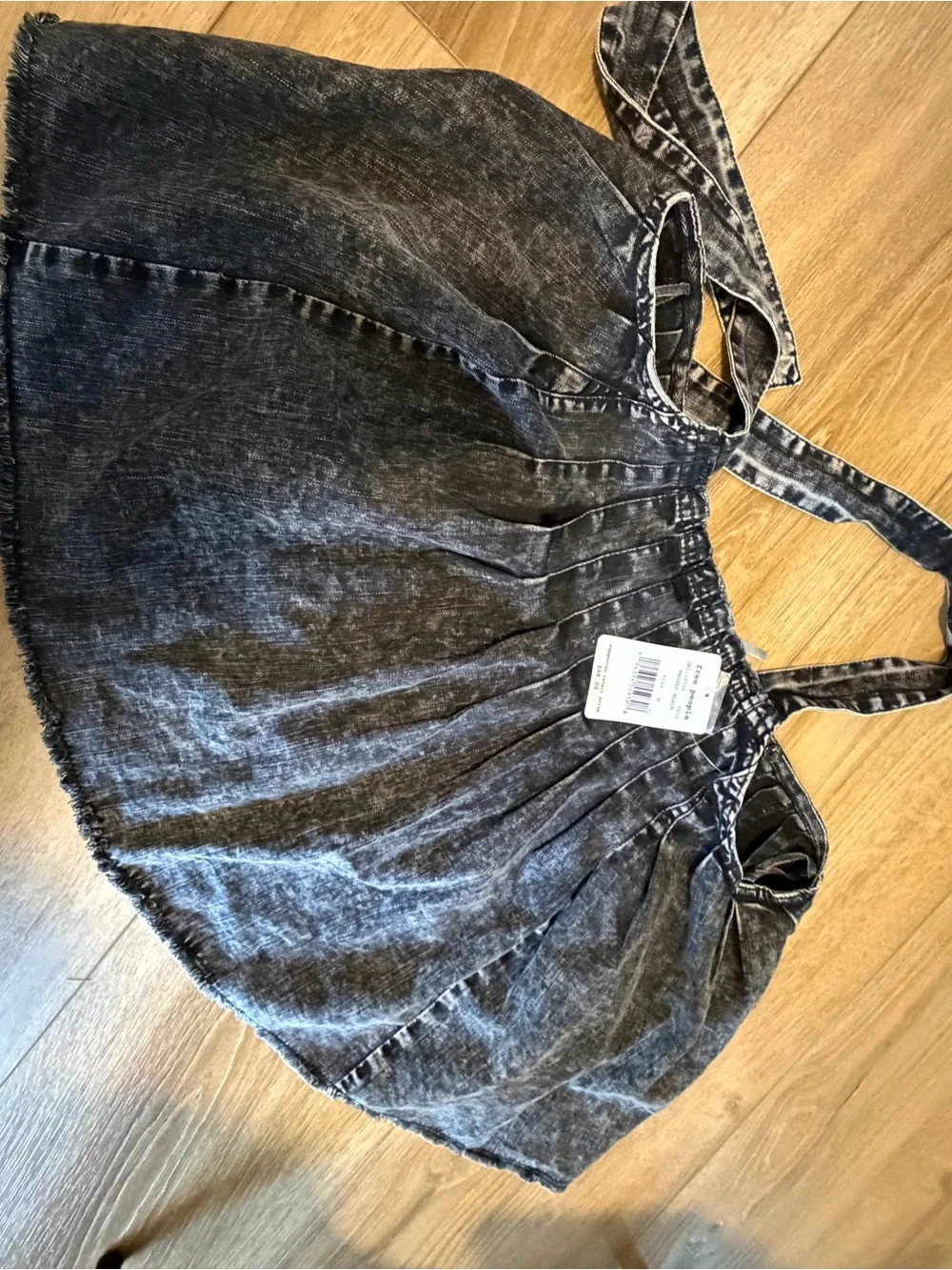 Free People Washed Black Denim Sundress