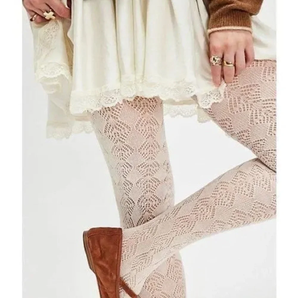 Free People Pointelle Tights Natural Color One Size New in package