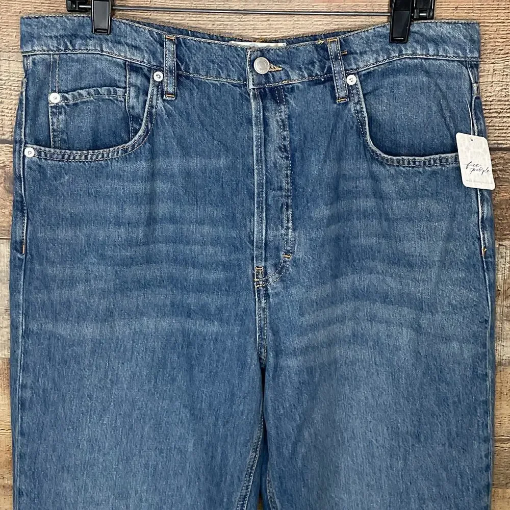 We The Free People New Dawn Flare Jeans High Waist Belgrade Blue SZ 31 NWT