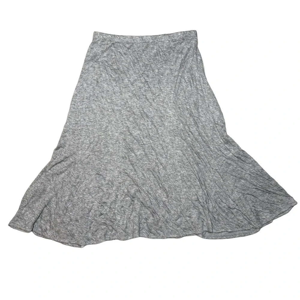 J Jill Pure Jill Midi Skirt M Wool Blend Crinkle Pull On Elastic Minimalist