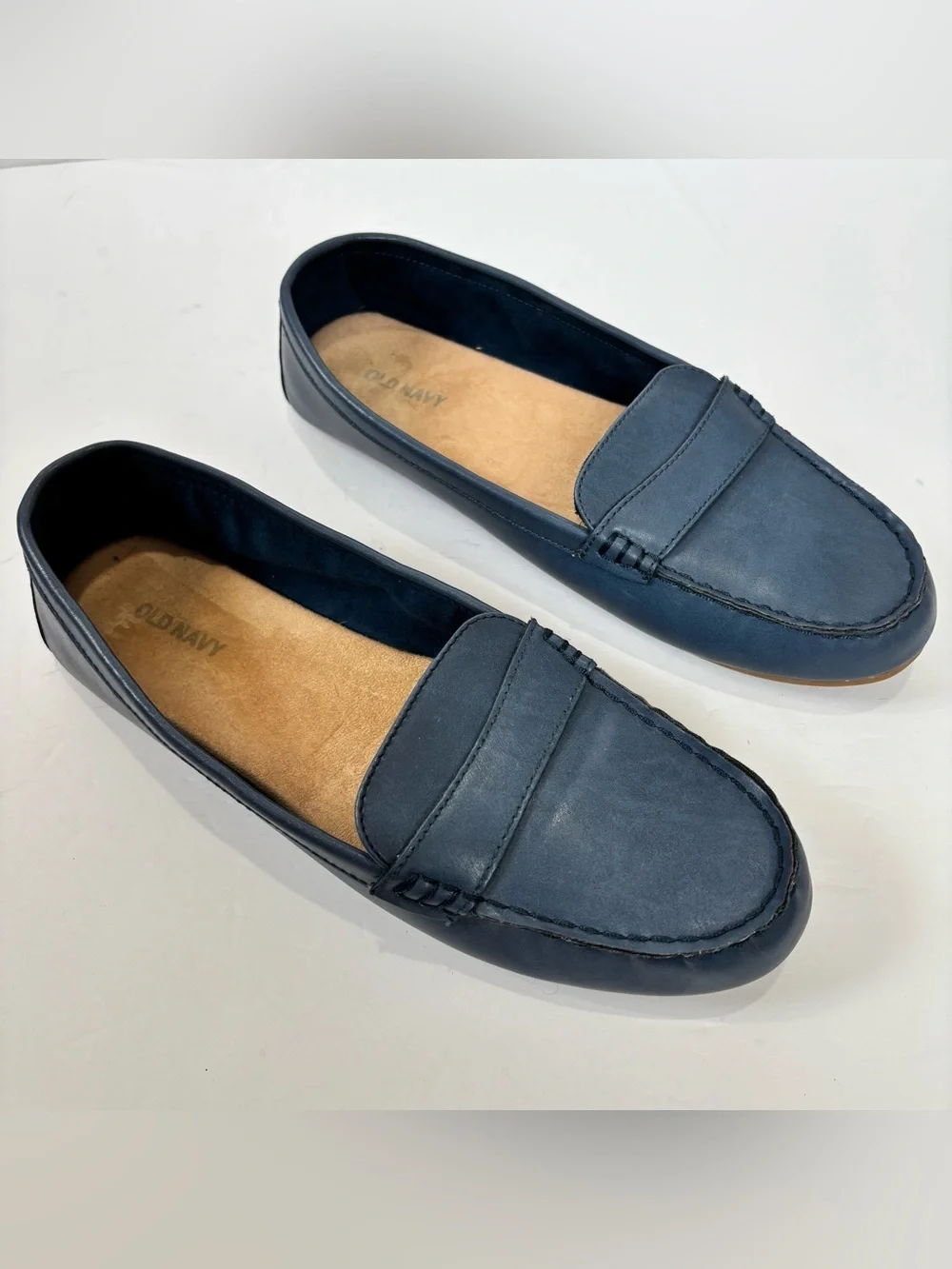 Old Navy Classic Blue Slip-On Lightweight Comfy Driving Flat Penny Loafer Size 9