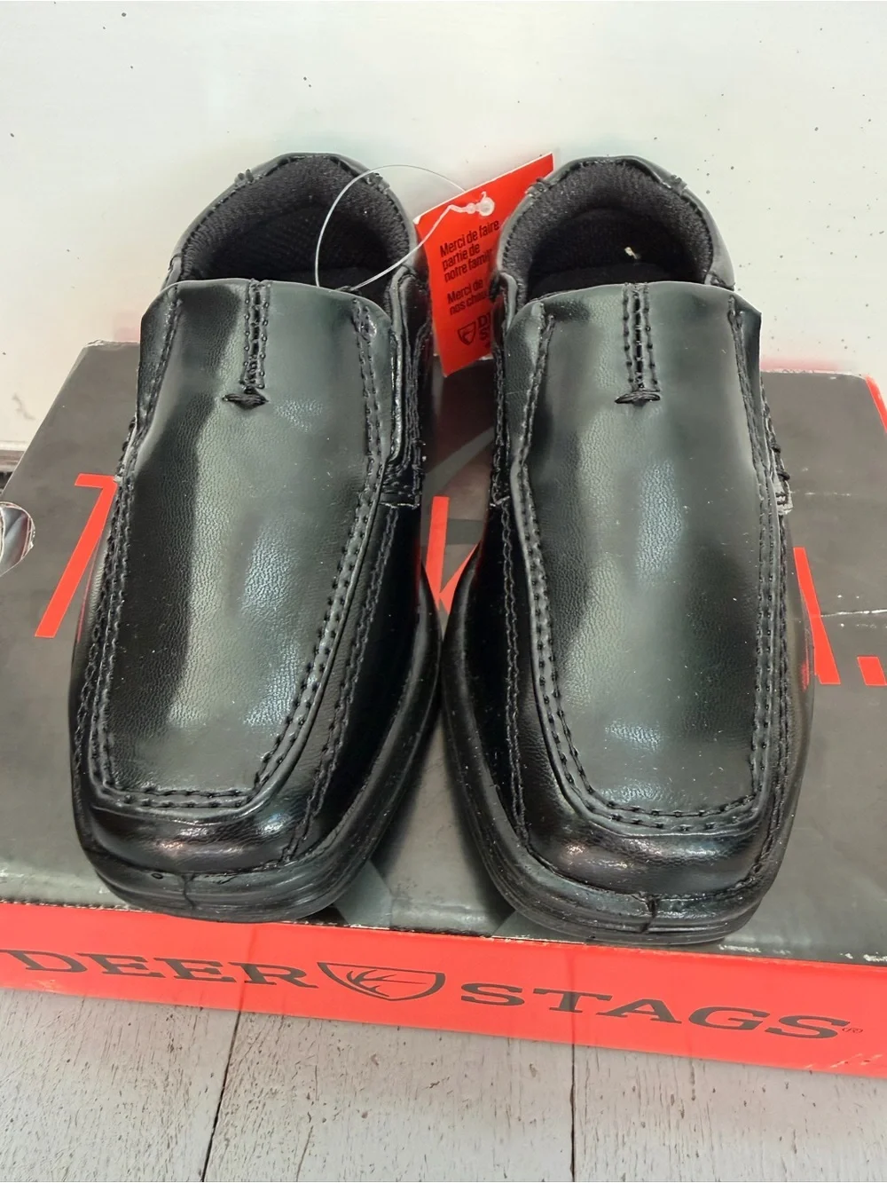 NEW Deer Stags Black Wise Slip-On Dress Shoes Loafers Toddler 6