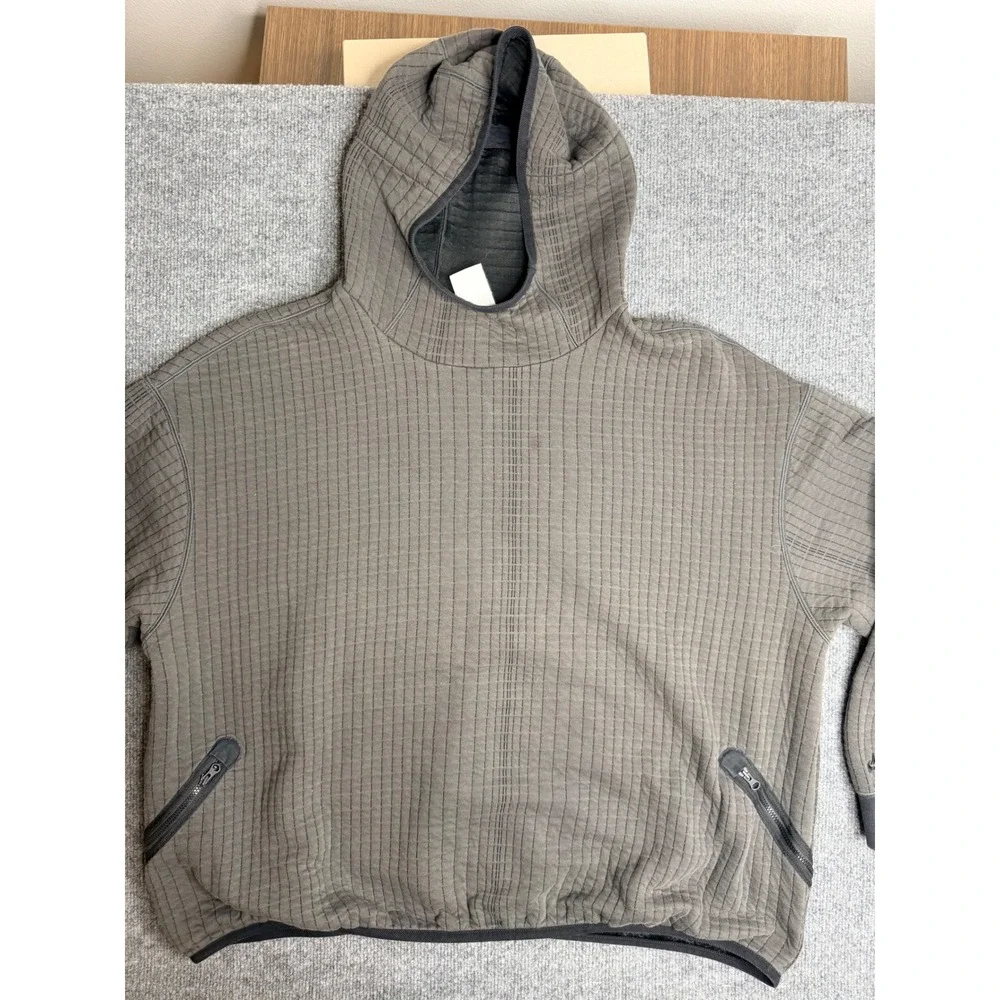 Nike Tech Pack Therma-FIT ADV Hoodie XL Olive Grey Waffle Knit‎ Pullover Mens