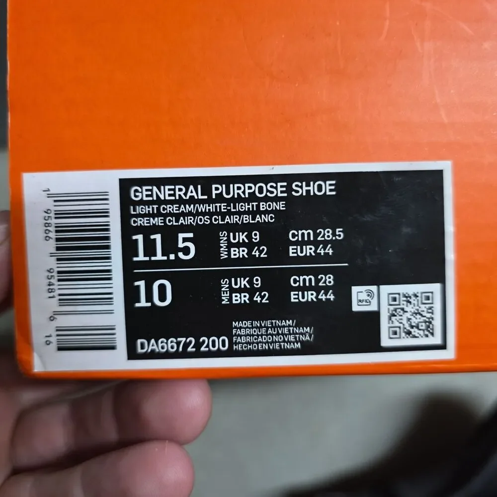 Nike x Tom Sachs General Purpose Cream Bone Size Mens 10 W 11.5 New DA6672-200