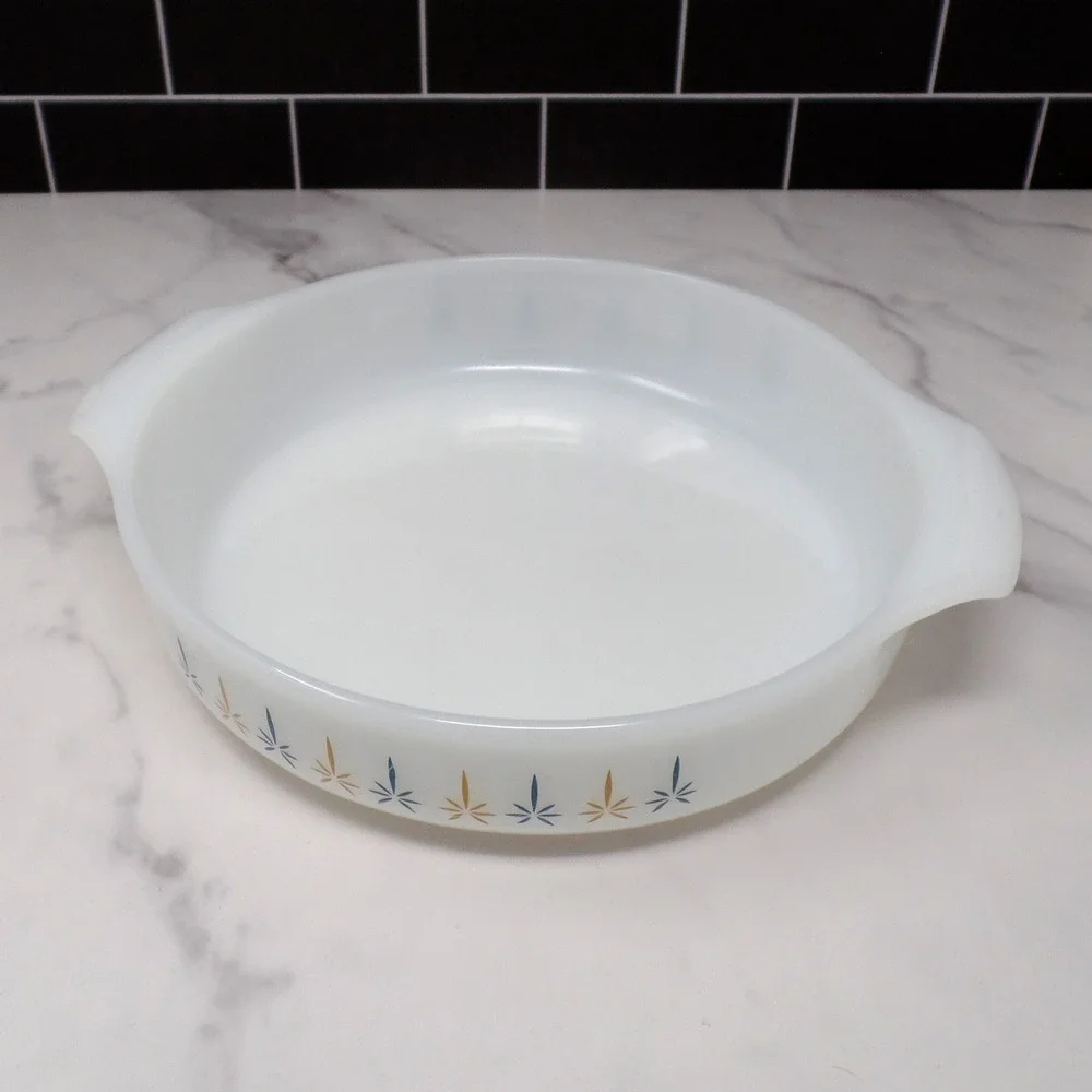 Vintage Fire King 9 Inch Round Baking Dish (429) - Candle Glow (1967-72)
