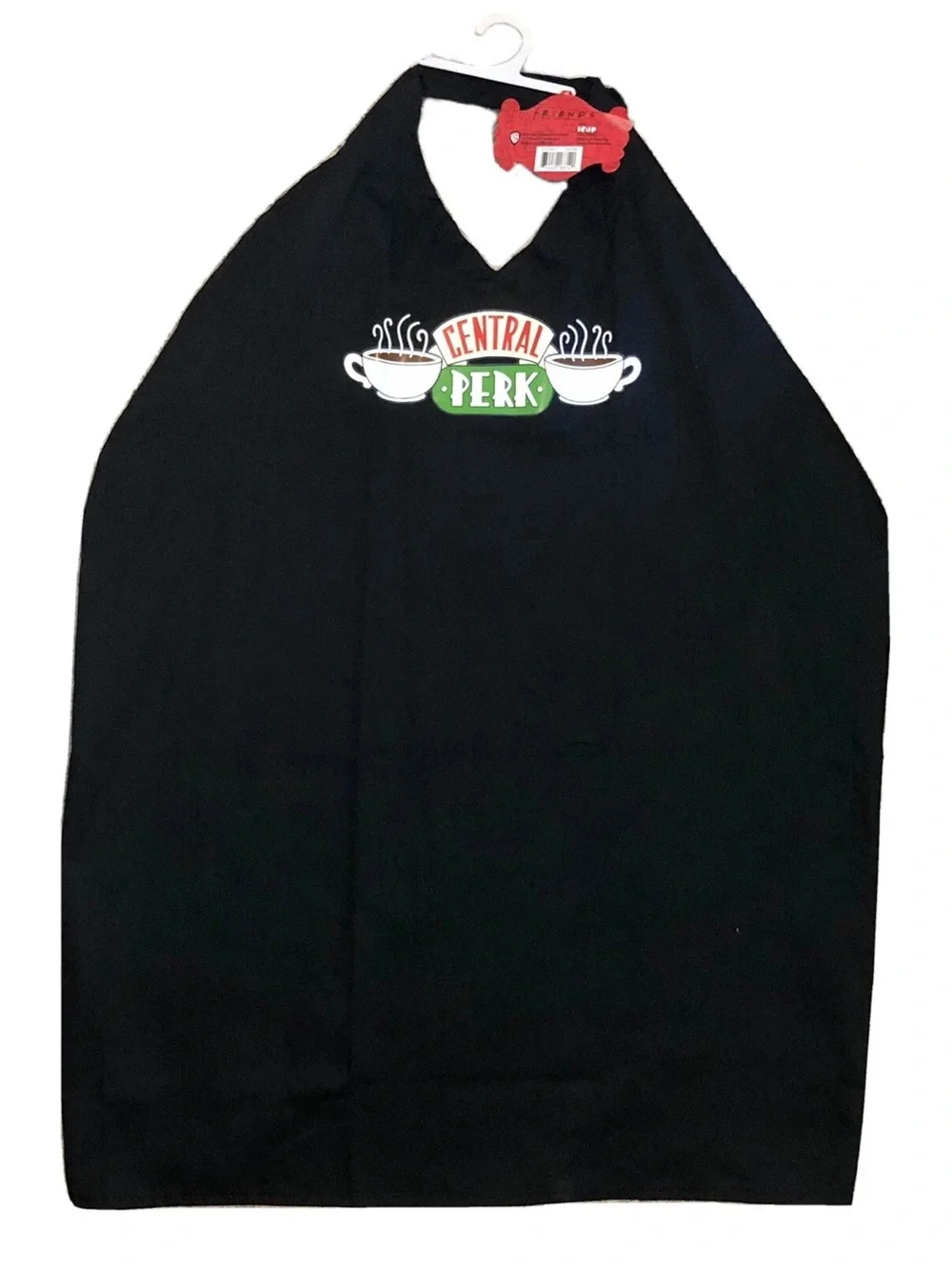 Central Perk Cafe Black V-Neck Apron Friends TV Show One Size Fits Most NEW NWT