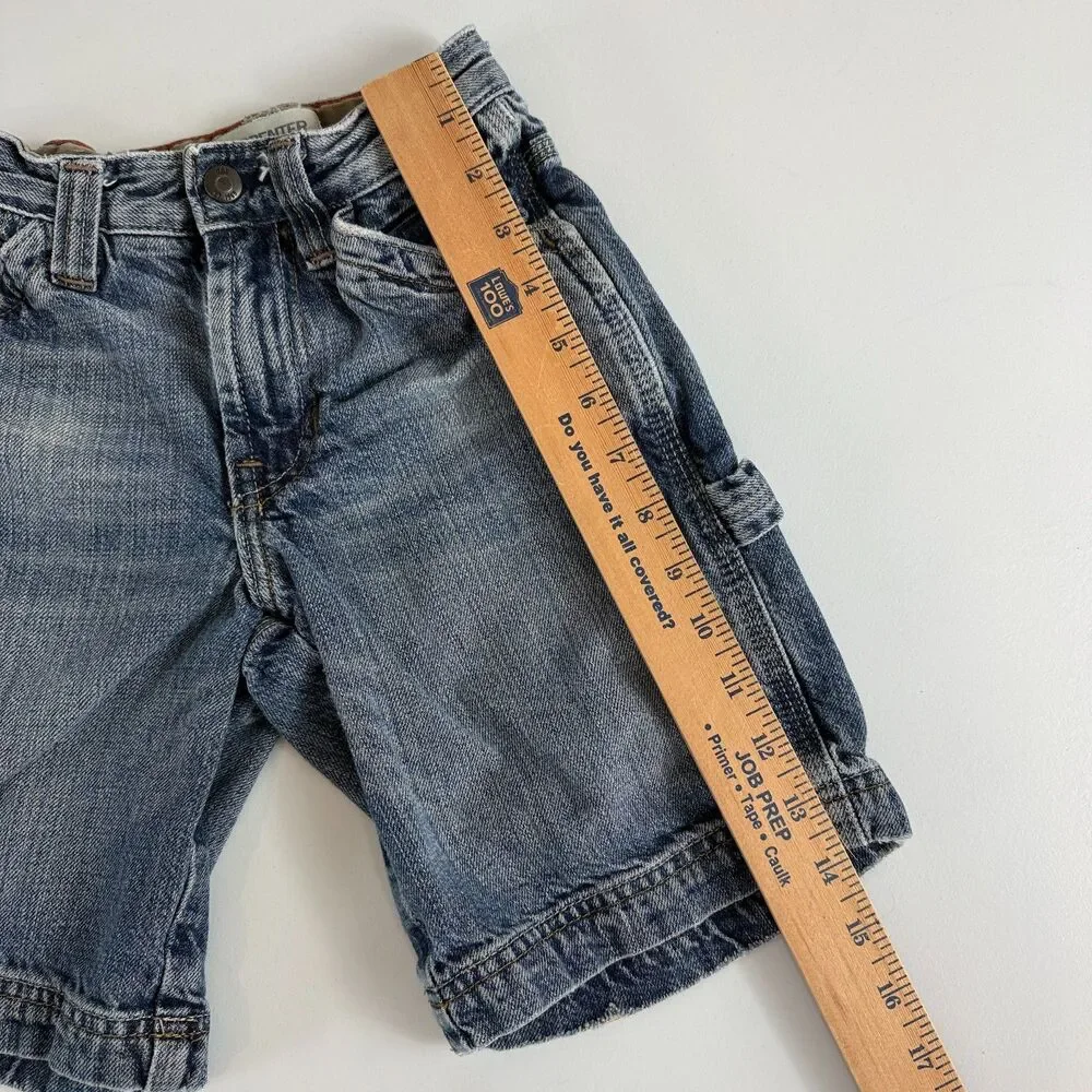 Gap Kids Boys Denim Carpenter Blue Jean Shorts 100% Cotton Size 7 Slim
