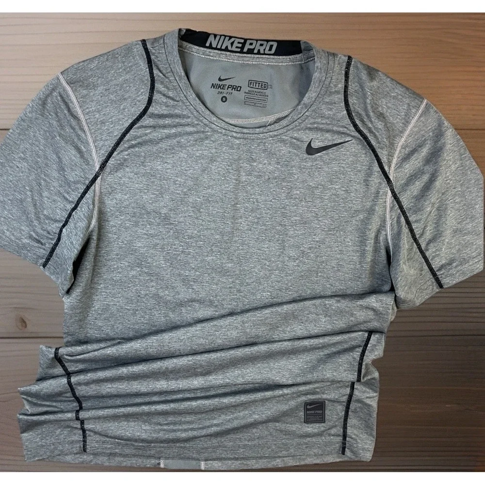 Nike Pro Shirt Muscle Training Dri-Fit Fitted Running Gym Workout 703104 Sz S‎