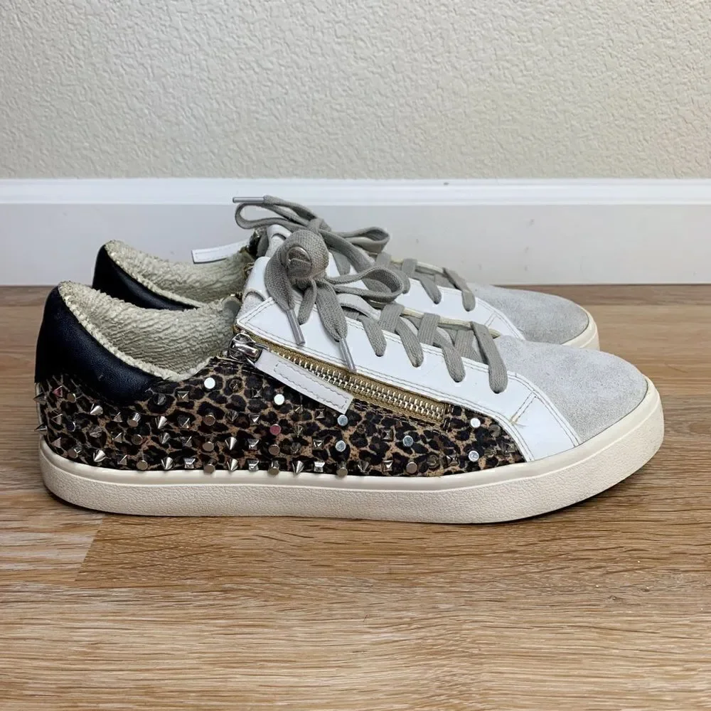 Steve Madden Women’s Size 11 Parka Studded Zippered Leopard Sneakers, Size 11