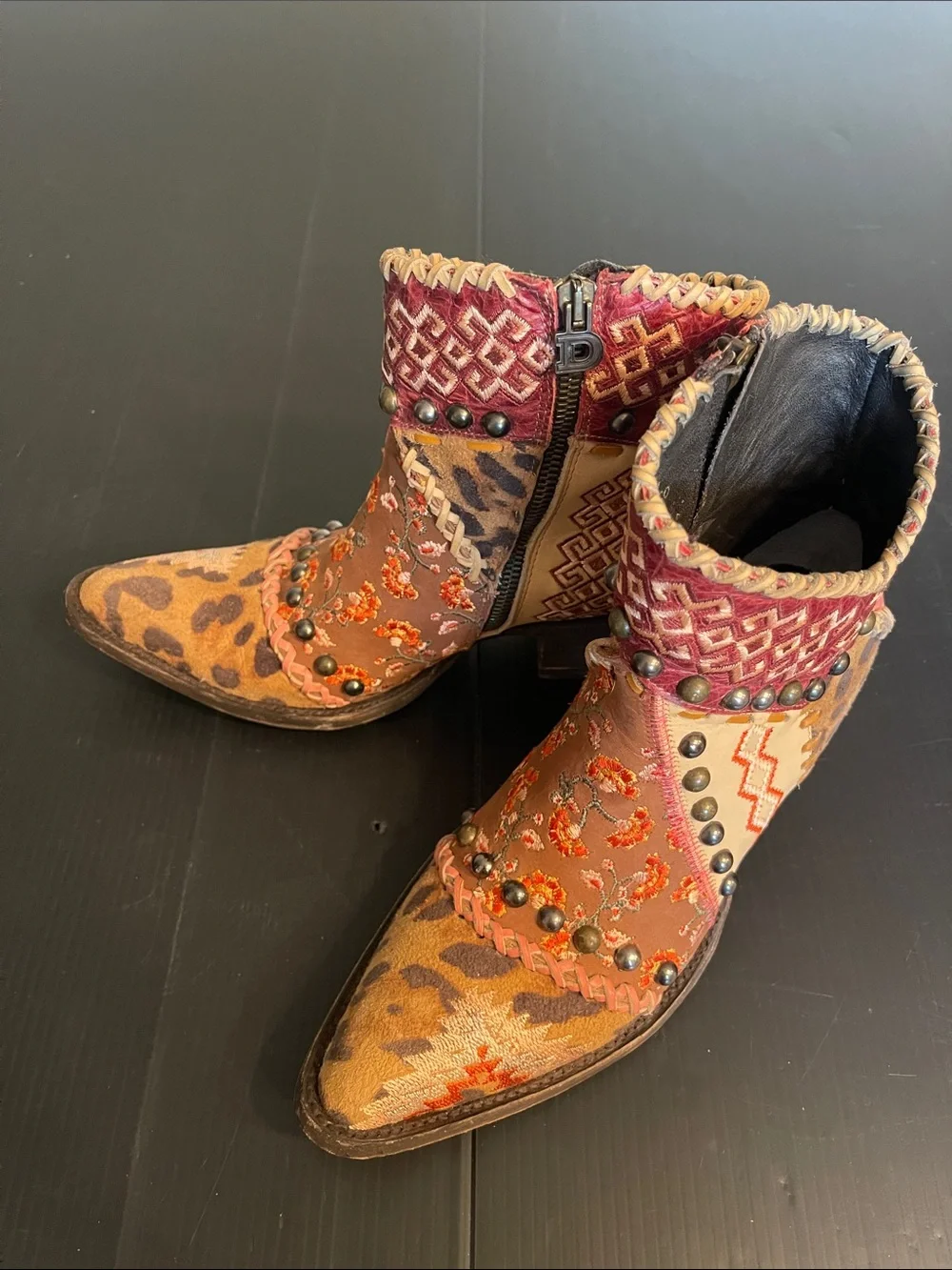 Double D Ranch Pink Blowout Booties Size 8 EUC