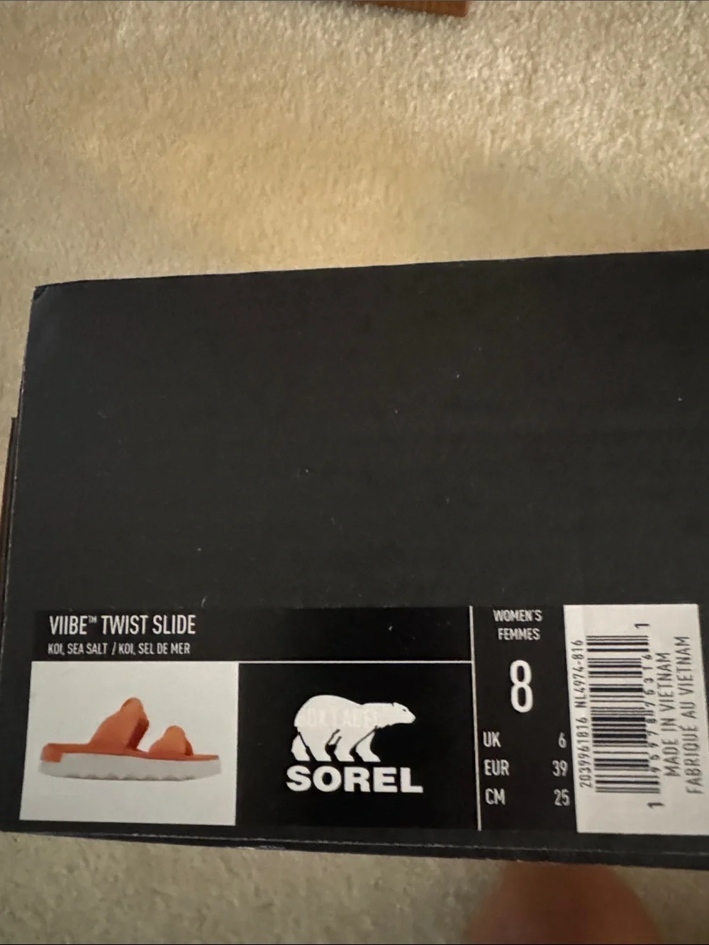 Sorel  Orange Padded Slide Sandals
