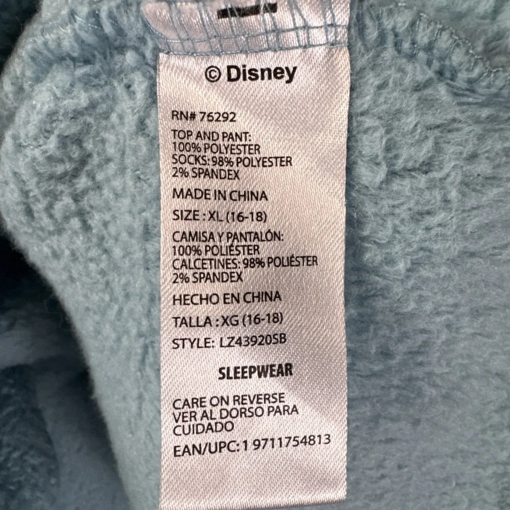 Disney‎ 100 Women's Lilo & Stitch Embroidered Fleece Sweater Blue XL(16-18)