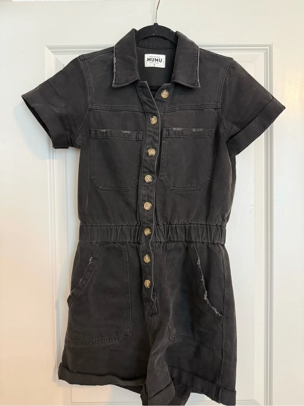 Show Me Your Mumu Cannon Romper - Washed Black