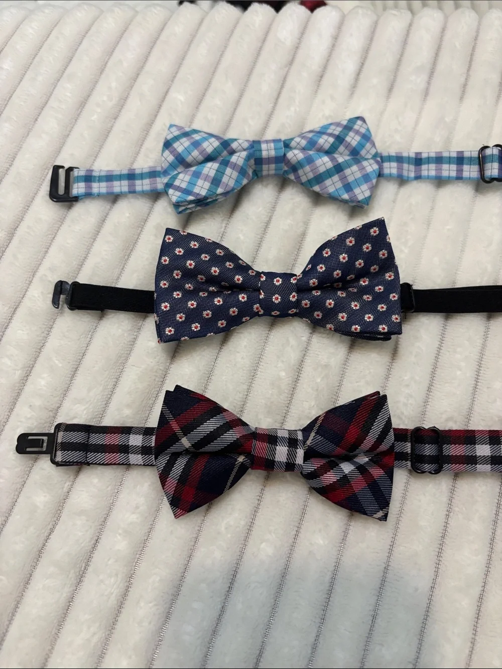 Kids Bow Tie Set - Blue, Navy & Red