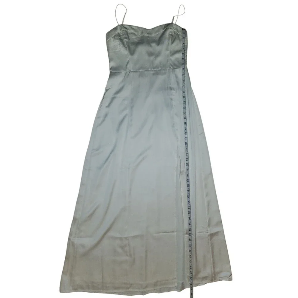 Abercrombie & Fitch Maxi Slip Dress Womens M Ivory Destination Wedding High Slit
