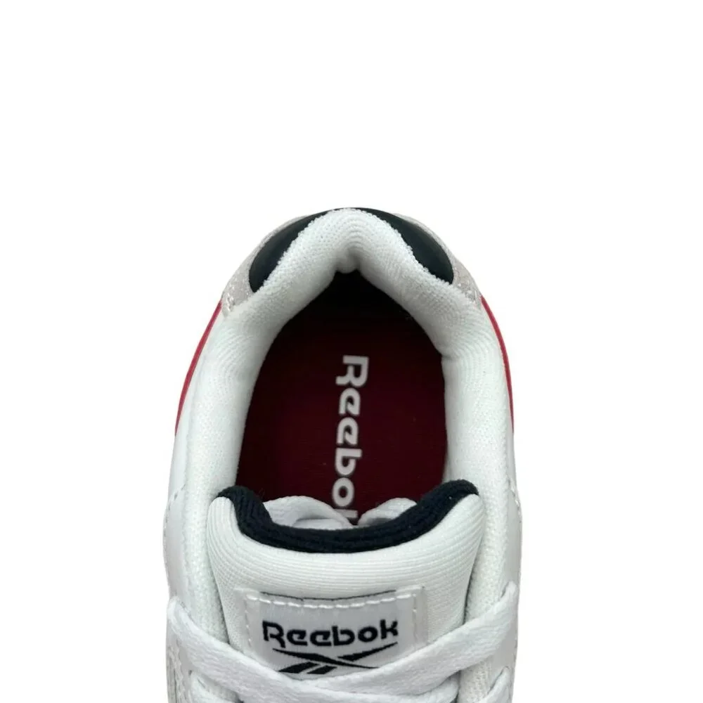 Reebok Youth Boys/Girls Sneaker Size 2 White/Wine/Beige‎ Cushioned Lace up Shoes