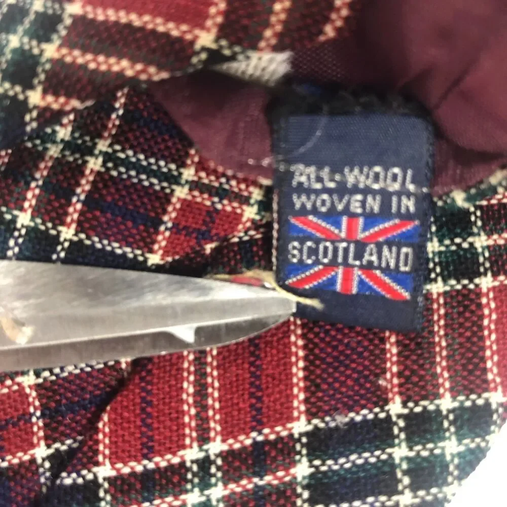 Vintage Briar All-Wool Scotland Tartan Plaid Neck Tie Red Navy Green Rare