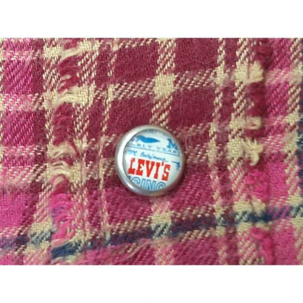 Levis Shirt‎ Mens Size XL Red Plaid Snap Buttons Western Cowboy Long Sleeve