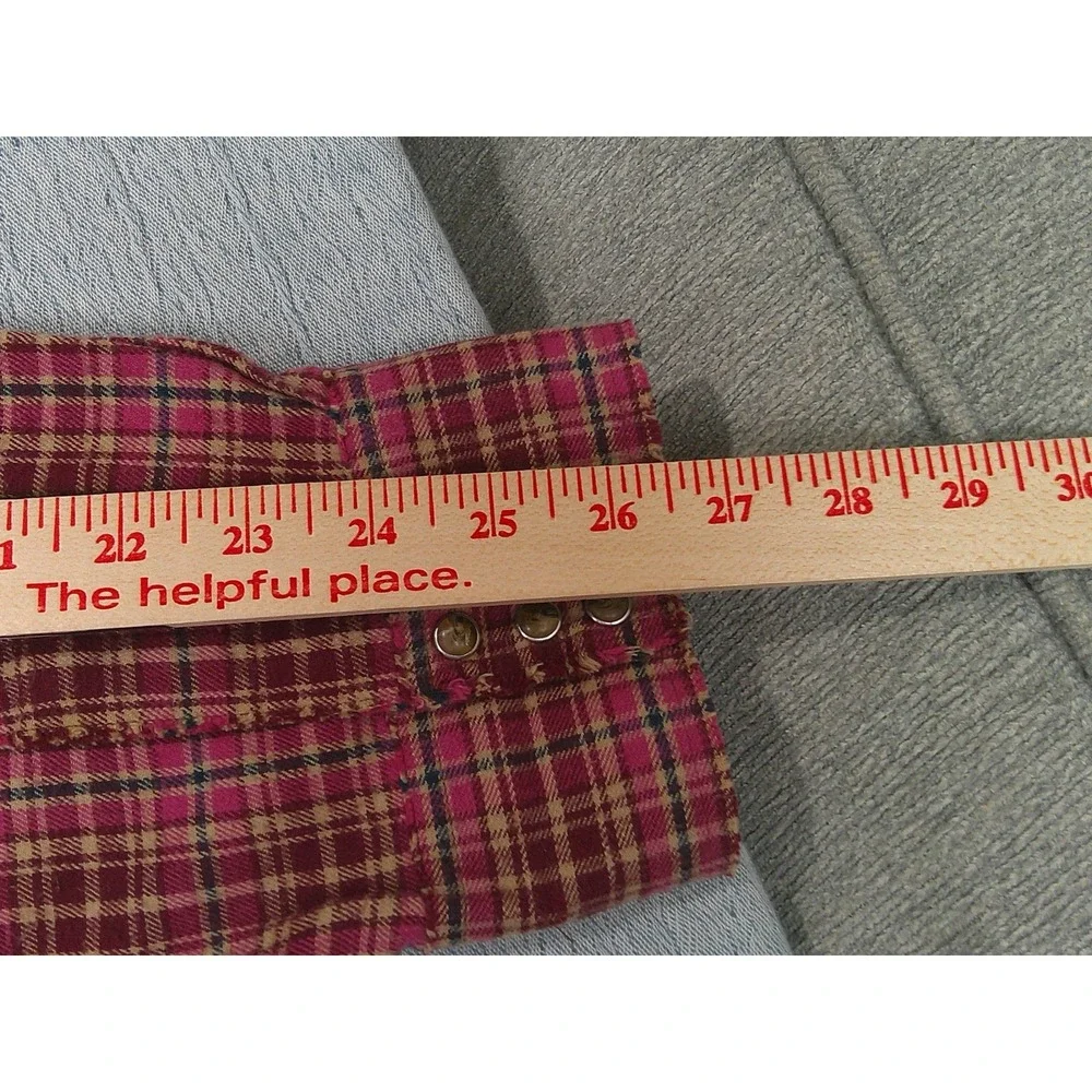 Levis Shirt‎ Mens Size XL Red Plaid Snap Buttons Western Cowboy Long Sleeve