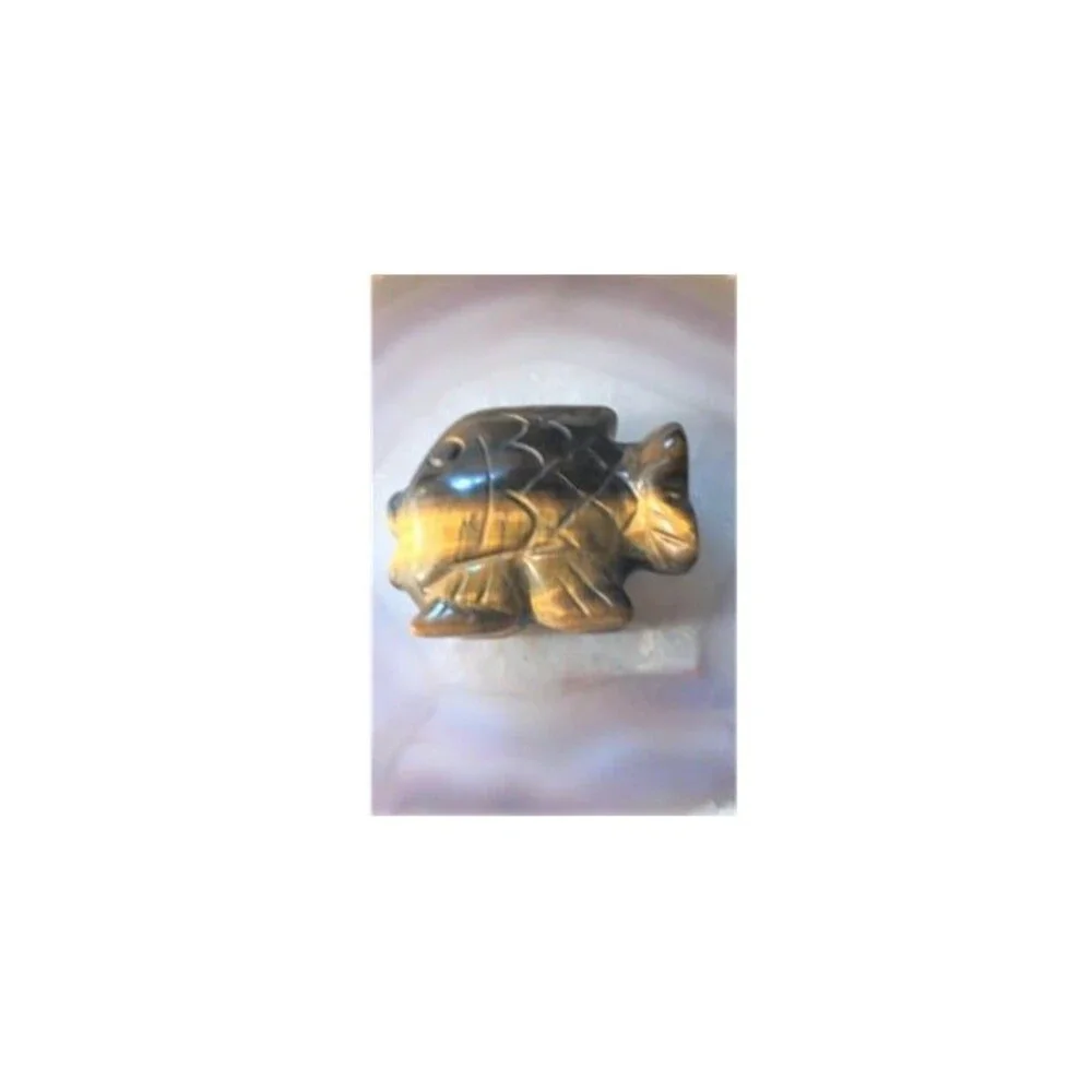 Yellow Tiger Eye Fish Carving