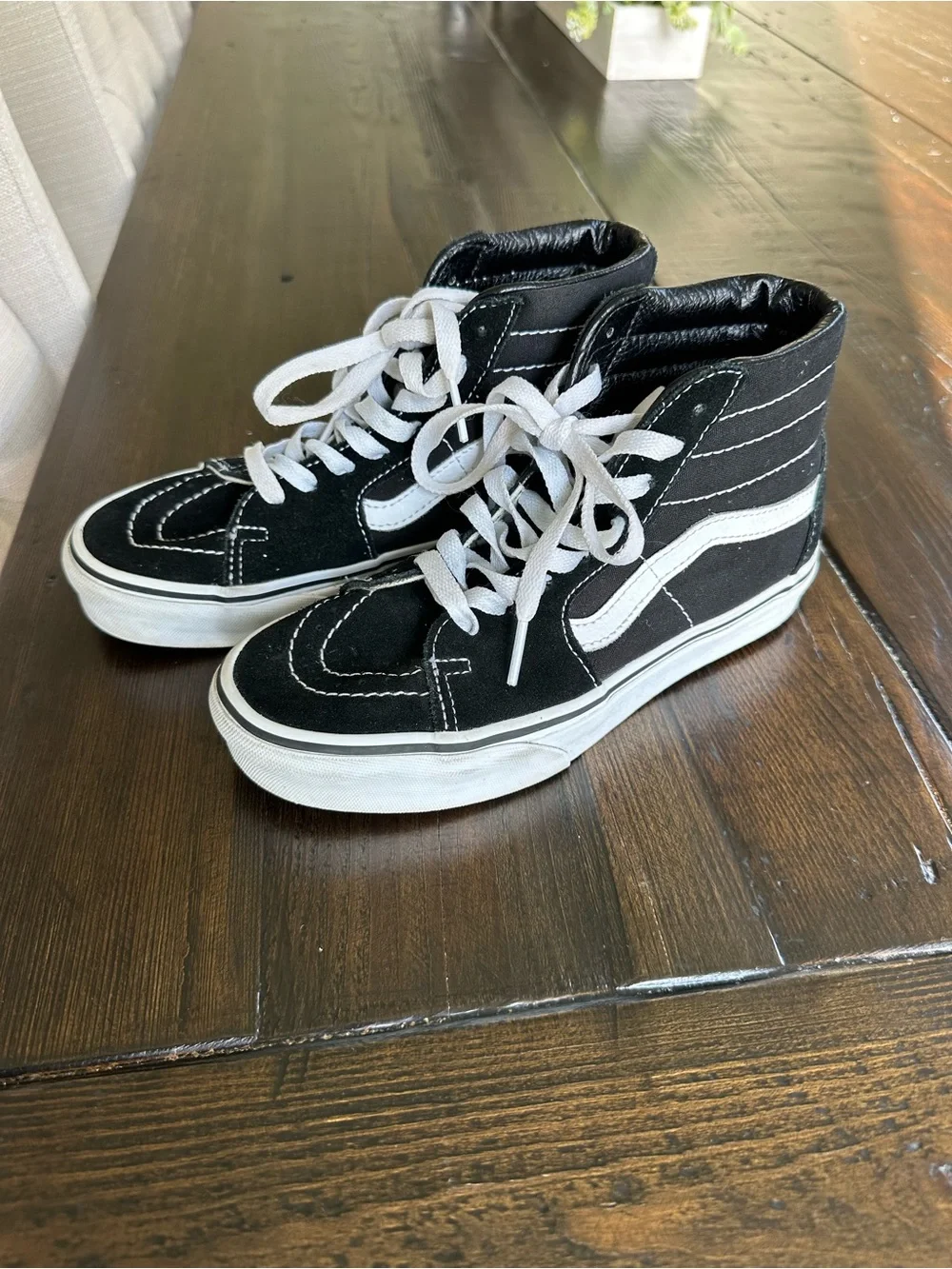 Vans Black & White High-Top Skate Sneakers