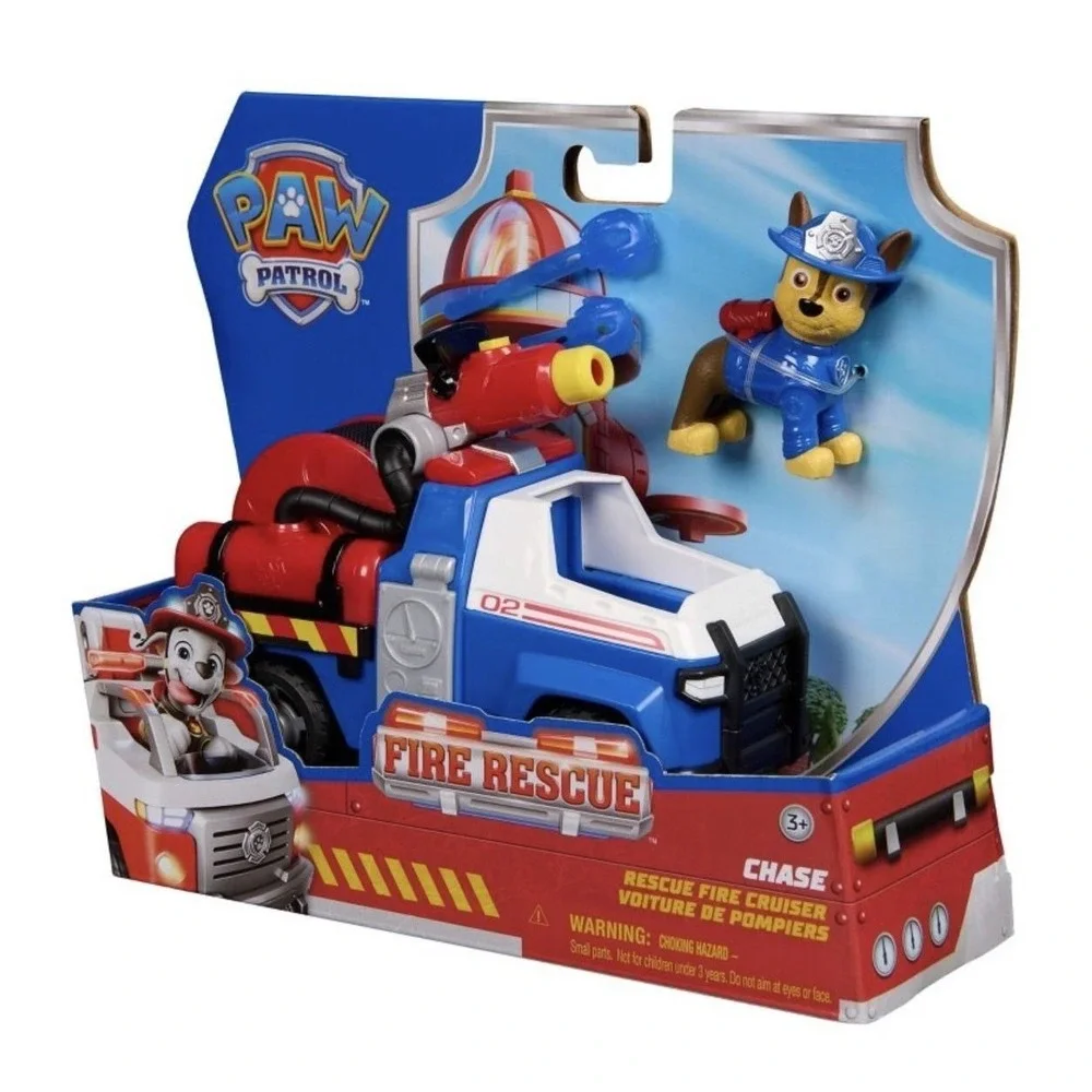 Paw Patrol Chase Rescue Fire Cruiser Kids Toy Blue New Launcher Action Figure‎