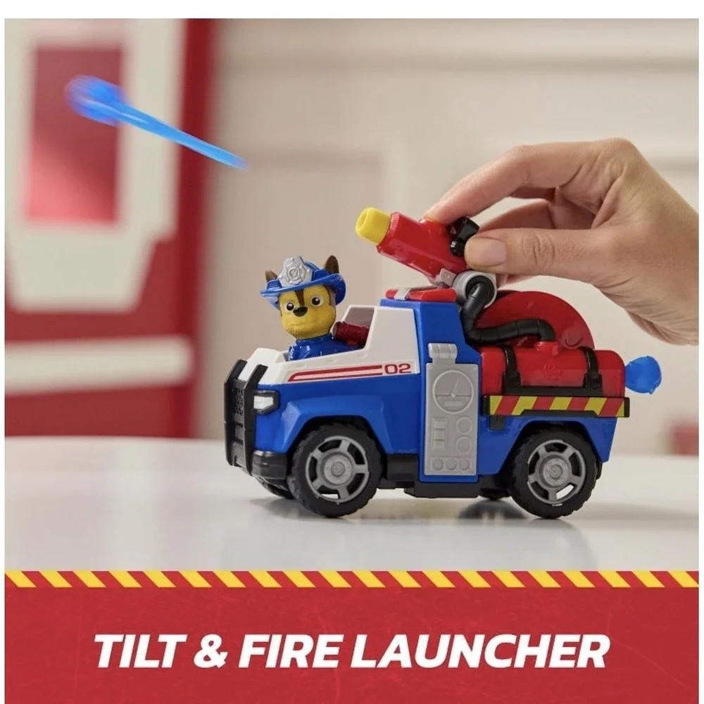 Paw Patrol Chase Rescue Fire Cruiser Kids Toy Blue New Launcher Action Figure‎
