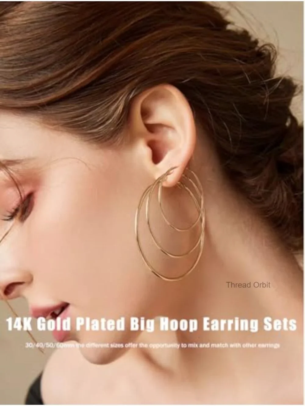8 Pair Gold Silver Hoop Earrings Set Chunky Pearl Twisted Statement Earrings