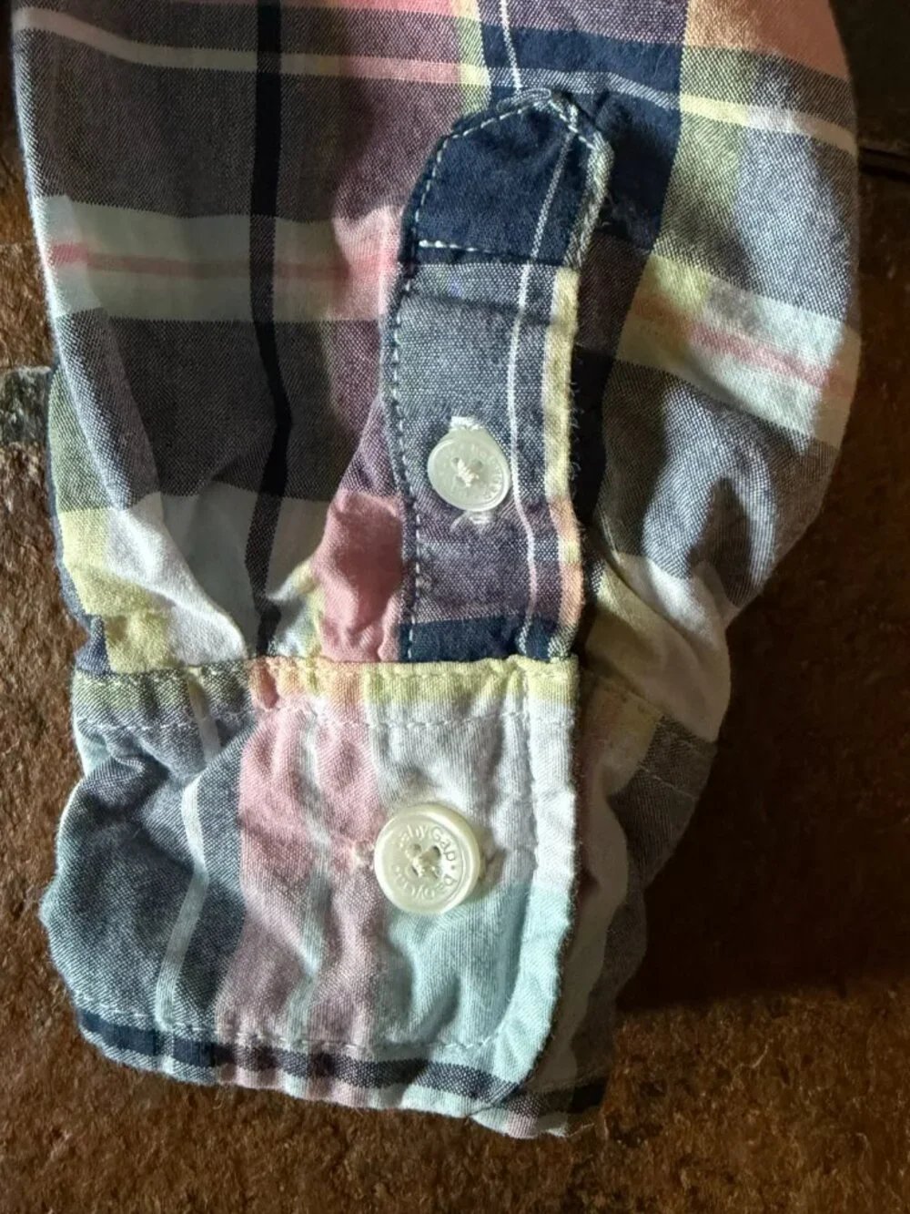 Baby Gap pastel plaid button down shirt, size 3T