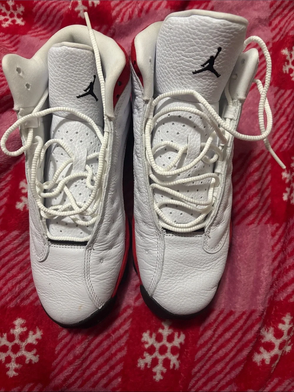 Jordan Kids White and Red Sneakers