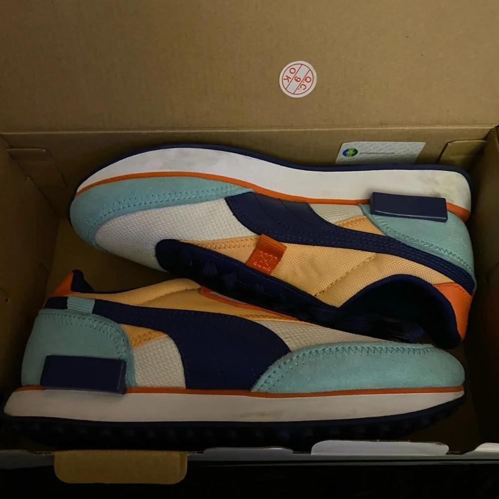 PUMA Kids' Blue, Orange & Light Teal Sneakers