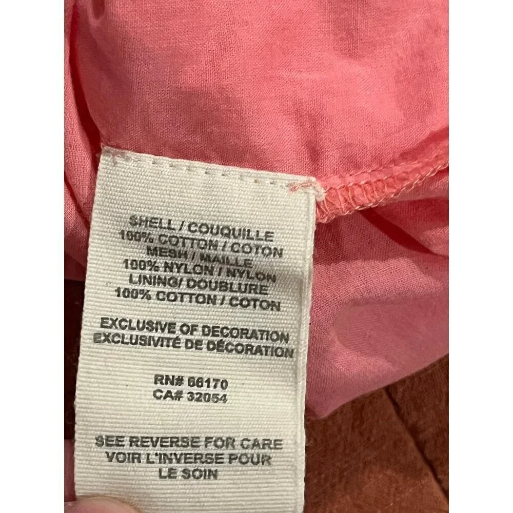Free People Tunic Dress Women 8  Pink Embroidered Boho Y2K V-Neck Cotton/Nylon