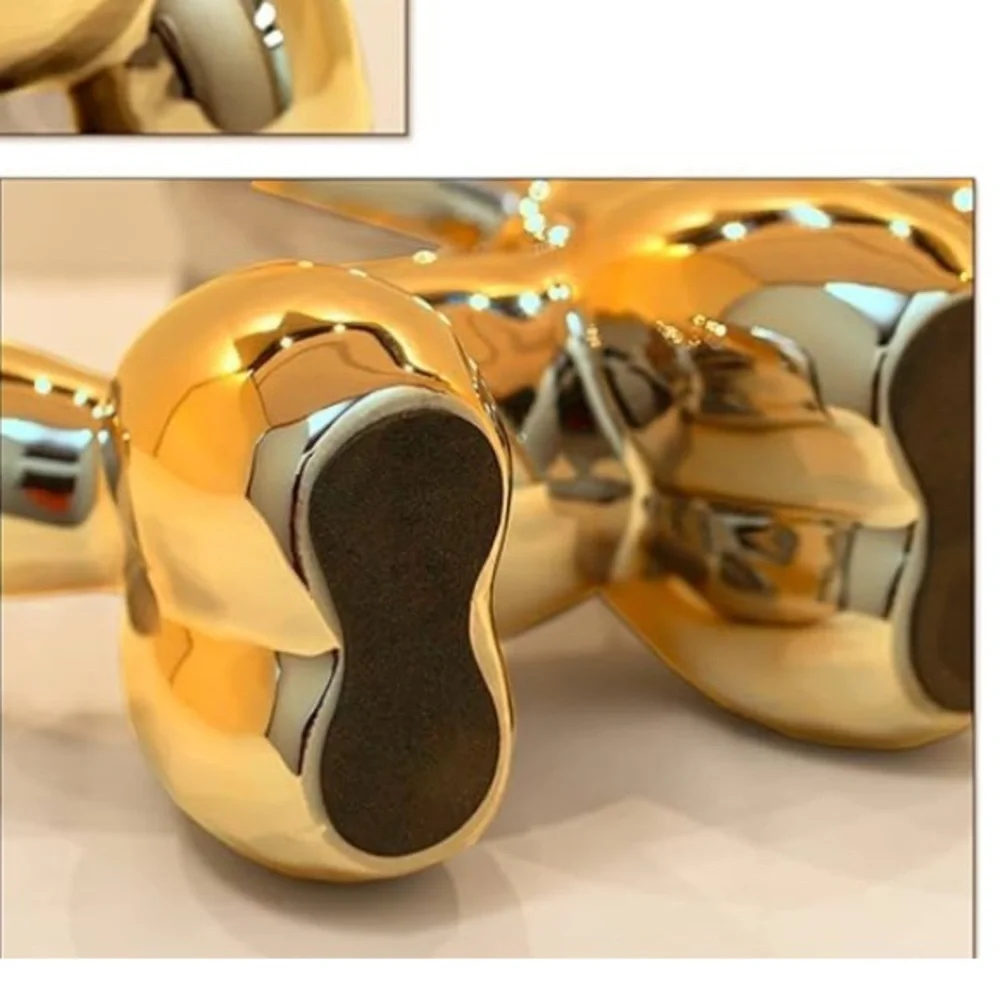 Gold ceramic Balloon Dog Sculpture small 4.5 inches