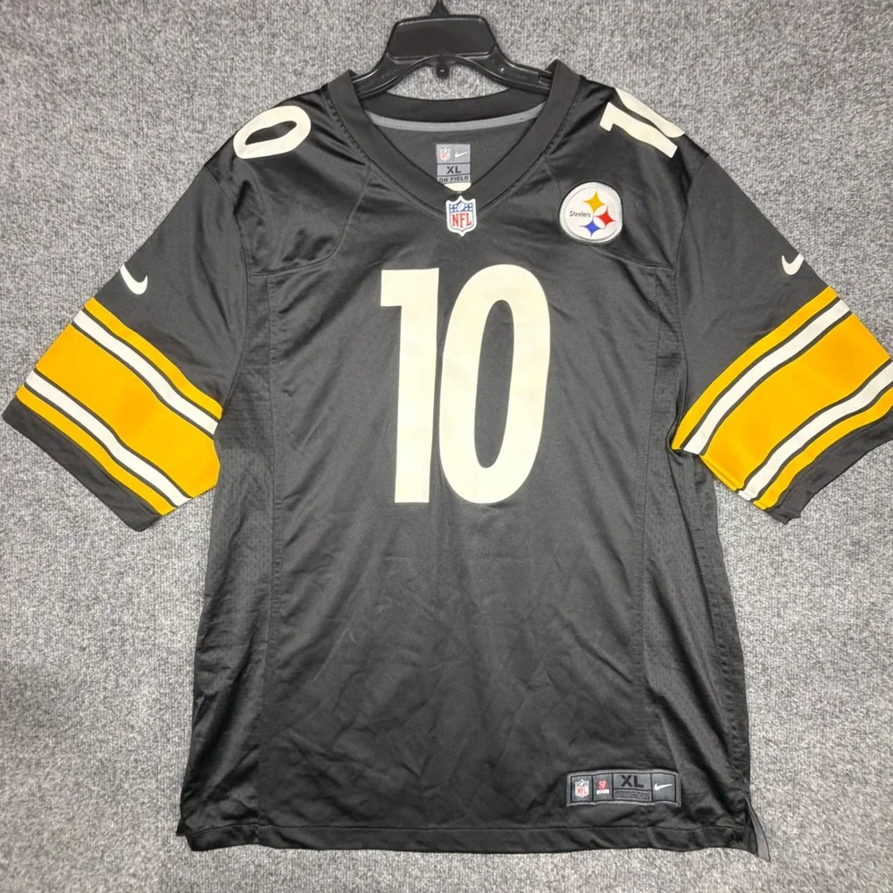 Nike Pittsburgh Steelers Mitchell Trubisky 10‎ Jersey Mens XL Black On Field NFL