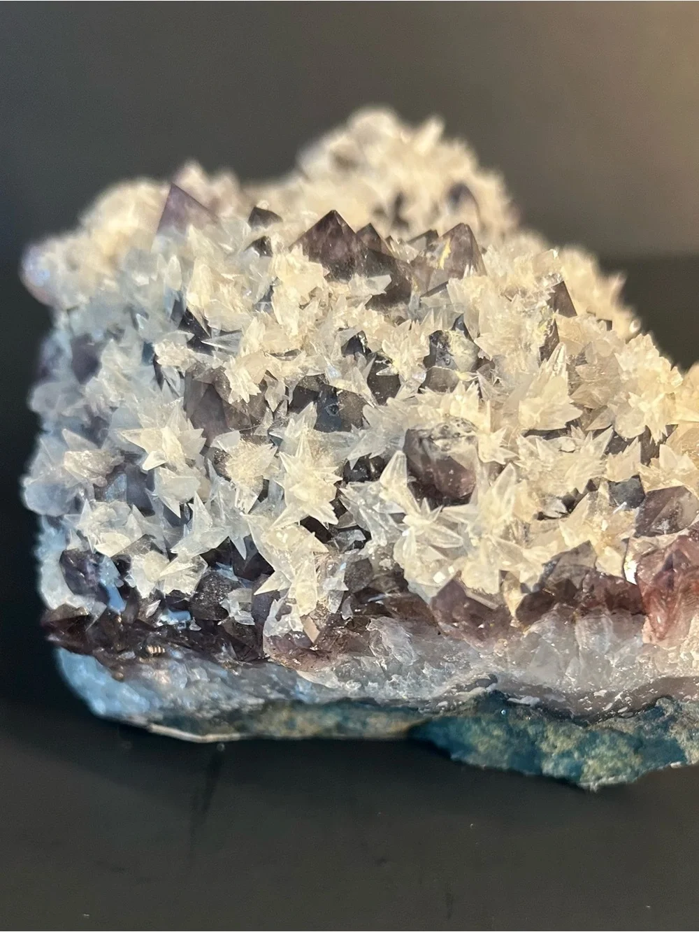 Raw Amethyst Crystal Geode Tea Light Candle Holder 2.13 lbs.