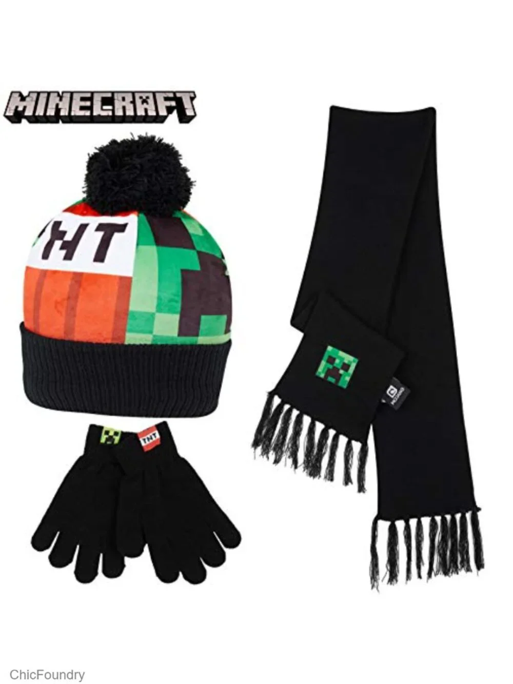 3 Piece Hat Scarf Gloves Set, Winter Accessories for Boys Teens