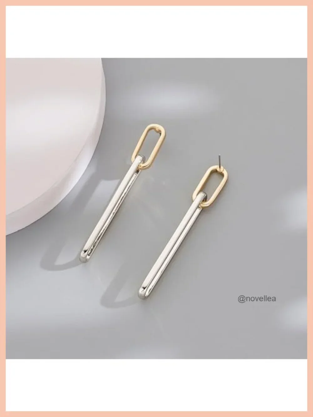 Geometric Link Drop Dangle Earrings Long Paperclip Chain Hypoallergenic Push