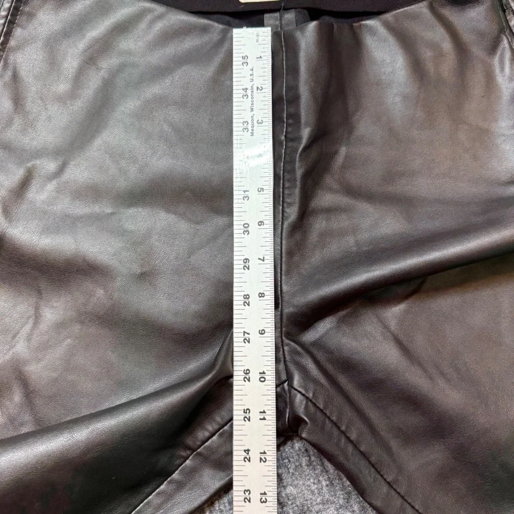 Black Vegan Leather Pants 12‎ Ankle Zip Moto Streetwear Chic Fitted  Free People